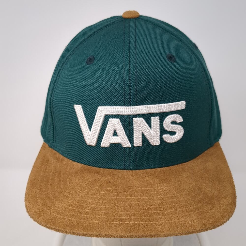 VANS Off The Wall Snapback Hat Green One Size Adjustable Embroidered 6 Panel - Picture 2 of 10